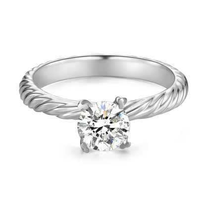 Solitaire Round Lab Diamond Ring in Platinum - Neoshine