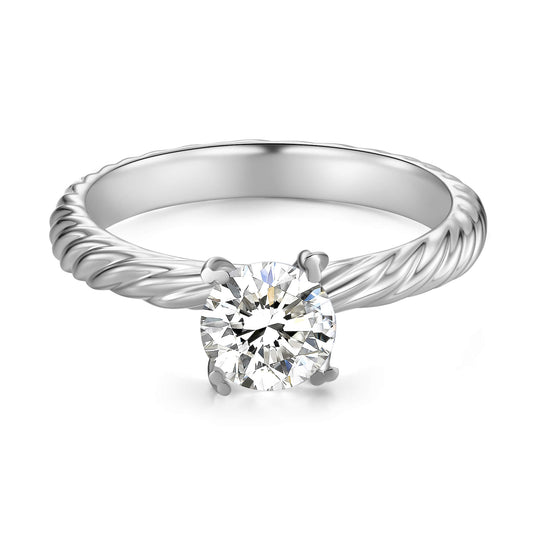 Solitaire Round Lab Diamond Ring in Platinum - Neoshine