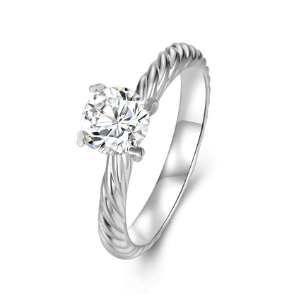 Solitaire Round Lab Diamond Ring in Platinum - Neoshine
