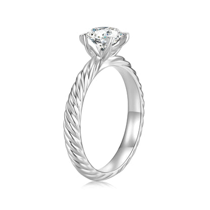 Solitaire Round Lab Diamond Ring in Platinum - Neoshine