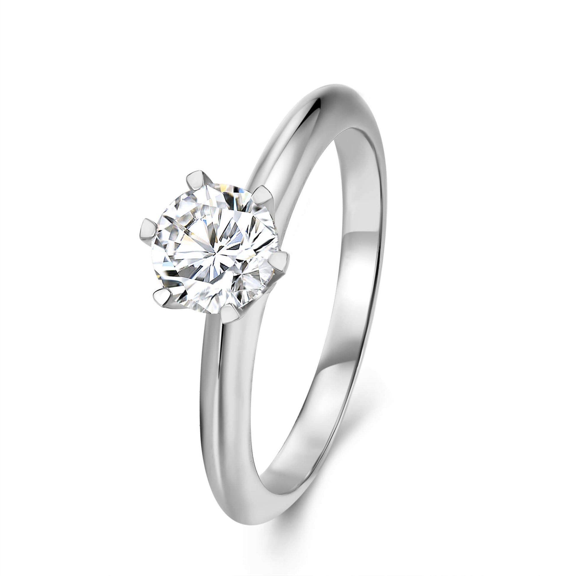 Solitaire Round Lab Diamond Ring in Platinum 4 Prong - Neoshine
