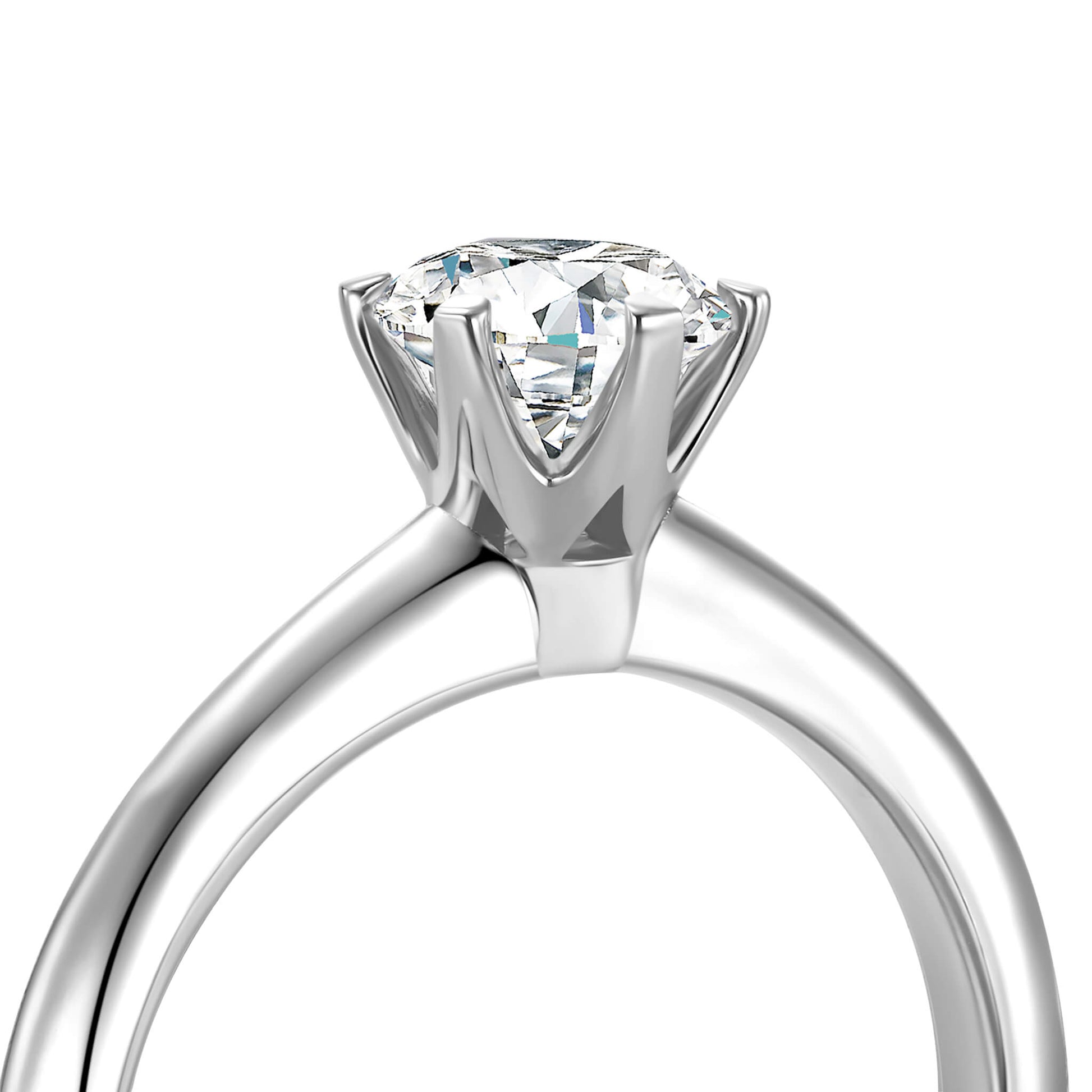 Solitaire Round Lab Diamond Ring in Platinum 4 Prong - Neoshine