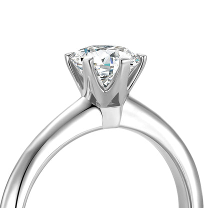 Solitaire Round Lab Diamond Ring in Platinum 4 Prong - Neoshine
