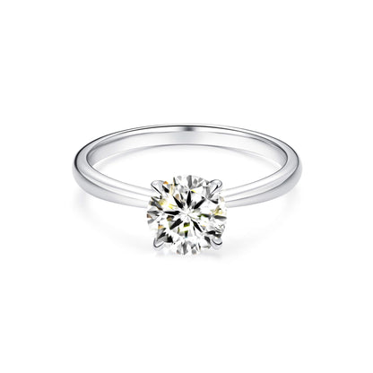 Solitaire Round Lab Diamond Ring in Platinum 4 Prong - Neoshine