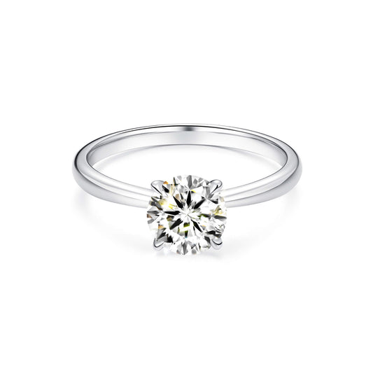 Solitaire Round Lab Diamond Ring in Platinum 4 Prong - Neoshine