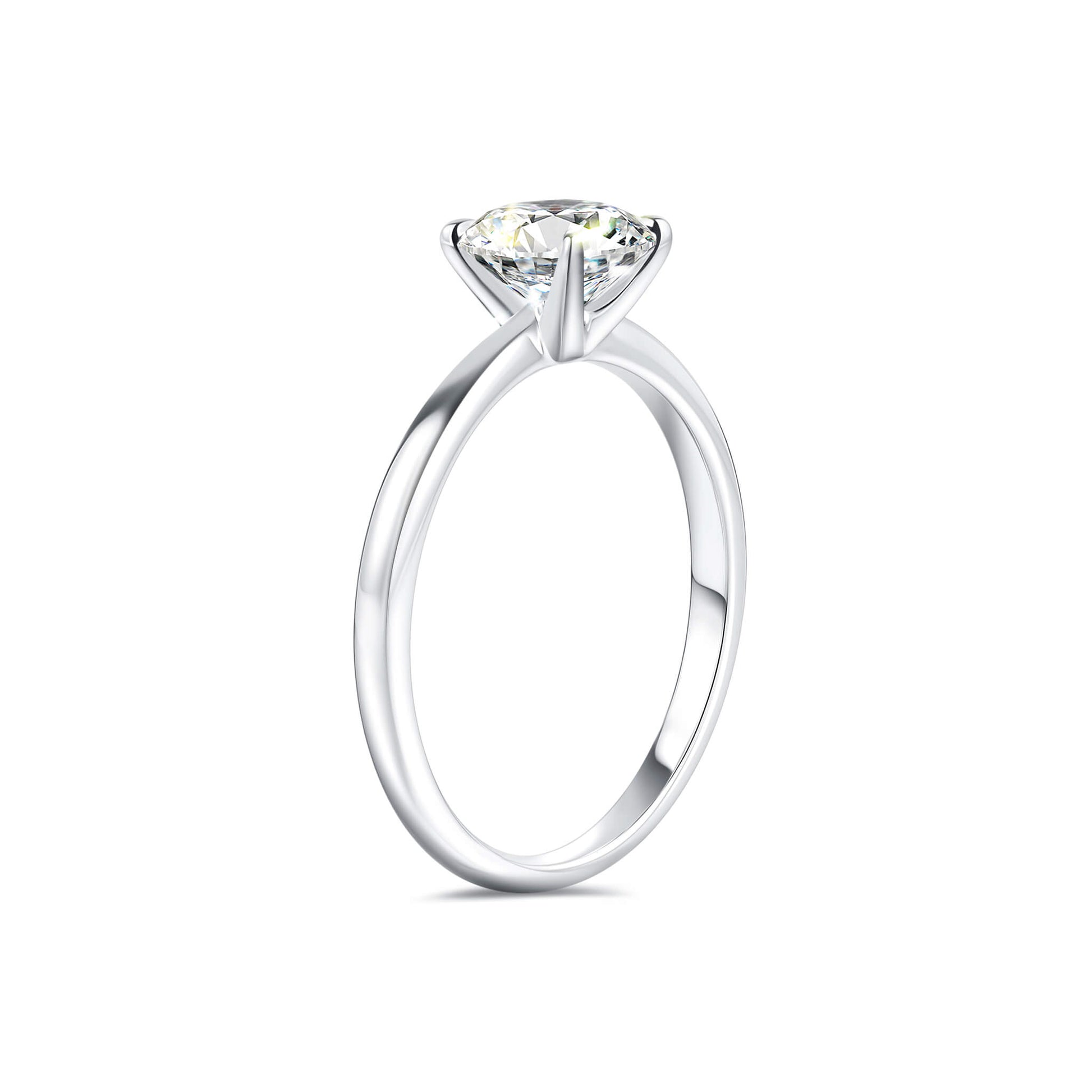Solitaire Round Lab Diamond Ring in Platinum 4 Prong - Neoshine