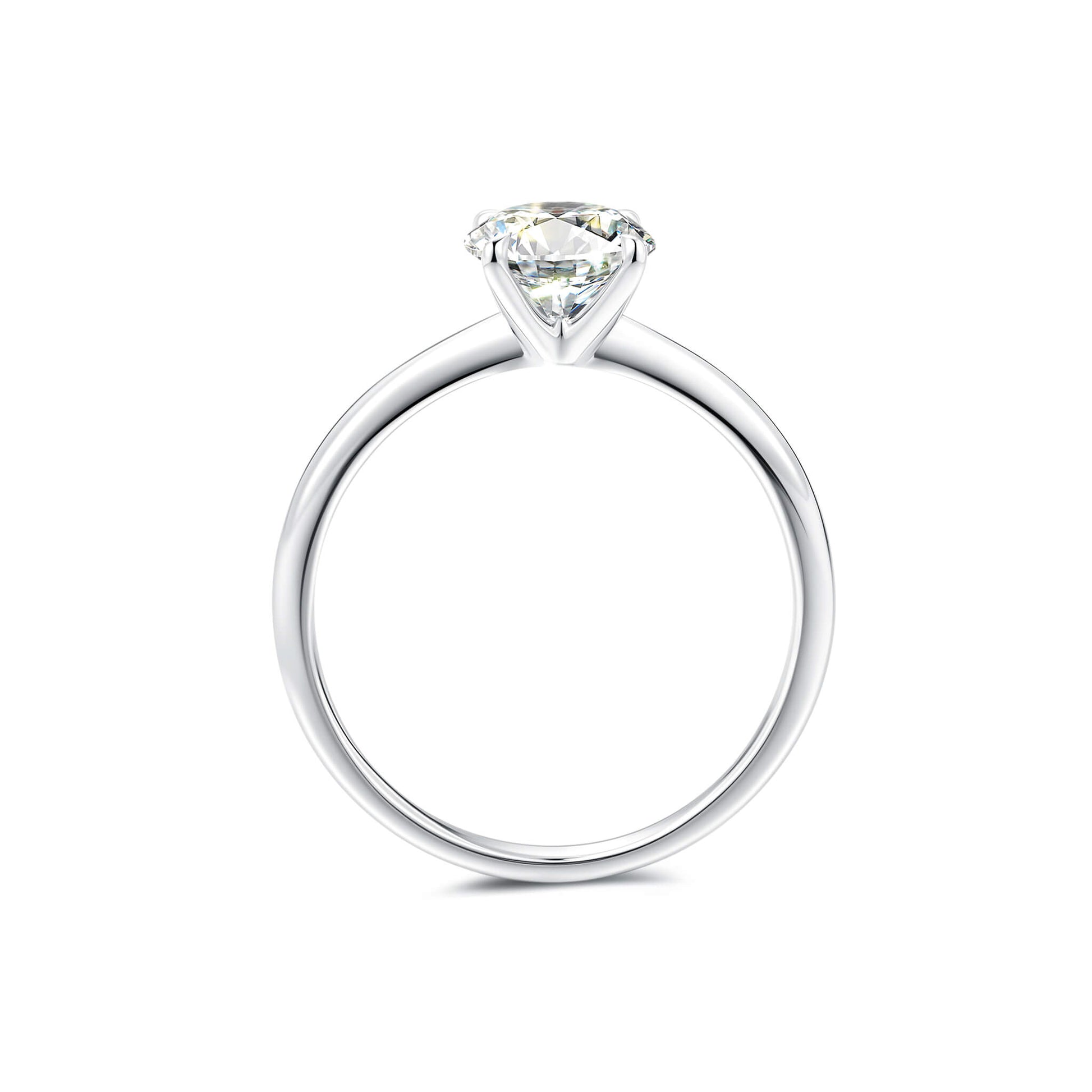 Solitaire Round Lab Diamond Ring in Platinum 4 Prong - Neoshine