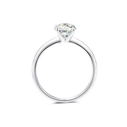 Solitaire Round Lab Diamond Ring in Platinum 4 Prong - Neoshine