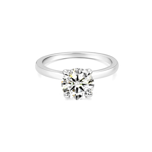 Solitaire Round Lab Diamond Ring in Platinum 4 Prong - Neoshine