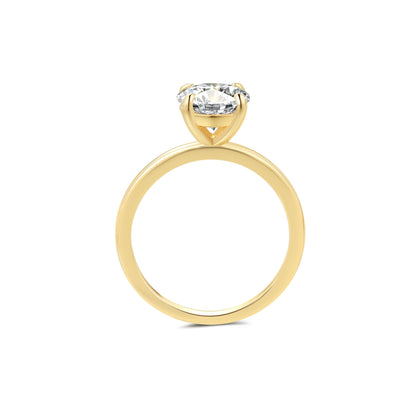 Solitaire Round Lab Diamond Ring in 18K Yellow Gold 4 Prong - Neoshine
