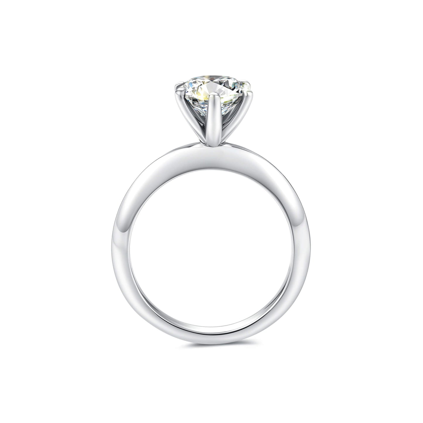 Solitaire Round Lab Diamond Ring in Platinum 6 Prong - Neoshine
