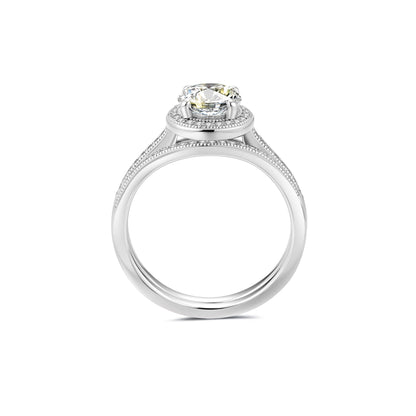 Bridal Sets Round Lab Diamond Ring in Platinum - Neoshine