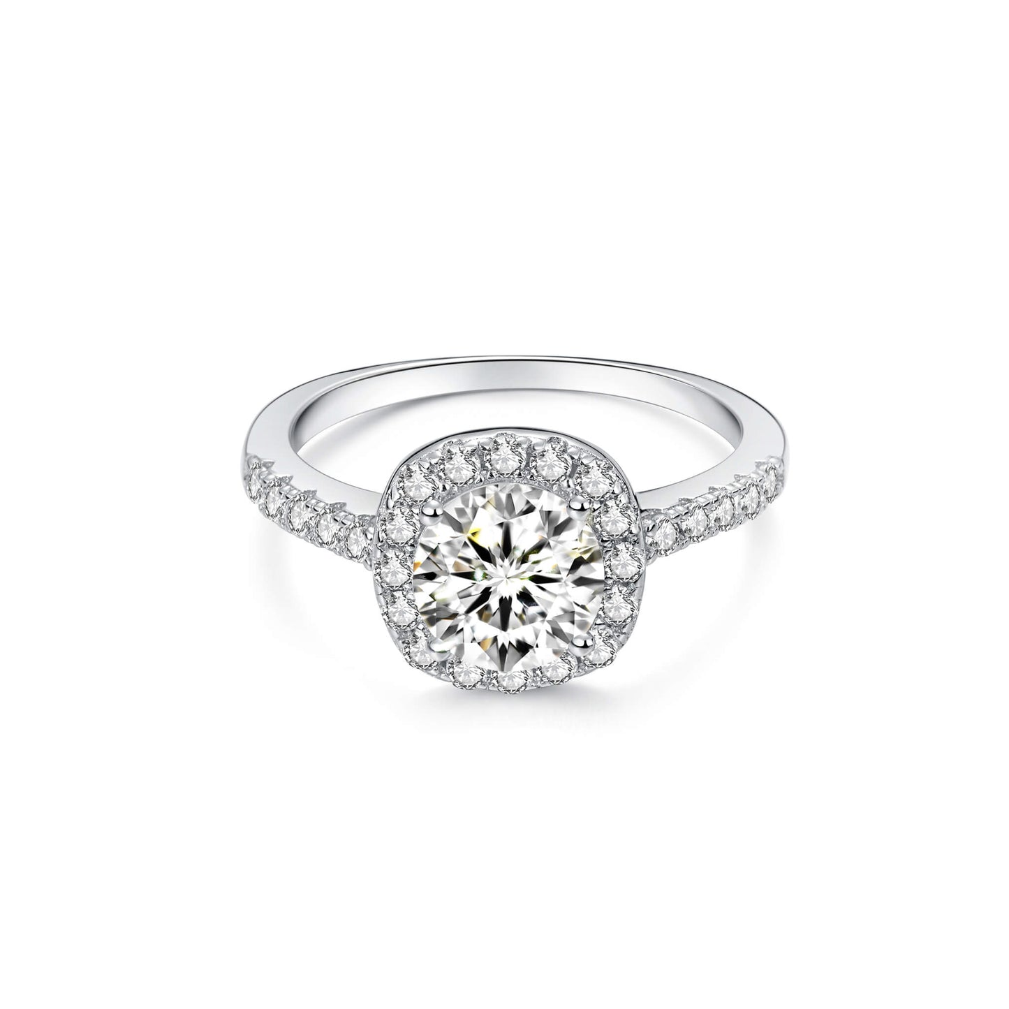 Halo Round Lab Diamond Ring in Platinum - Neoshine