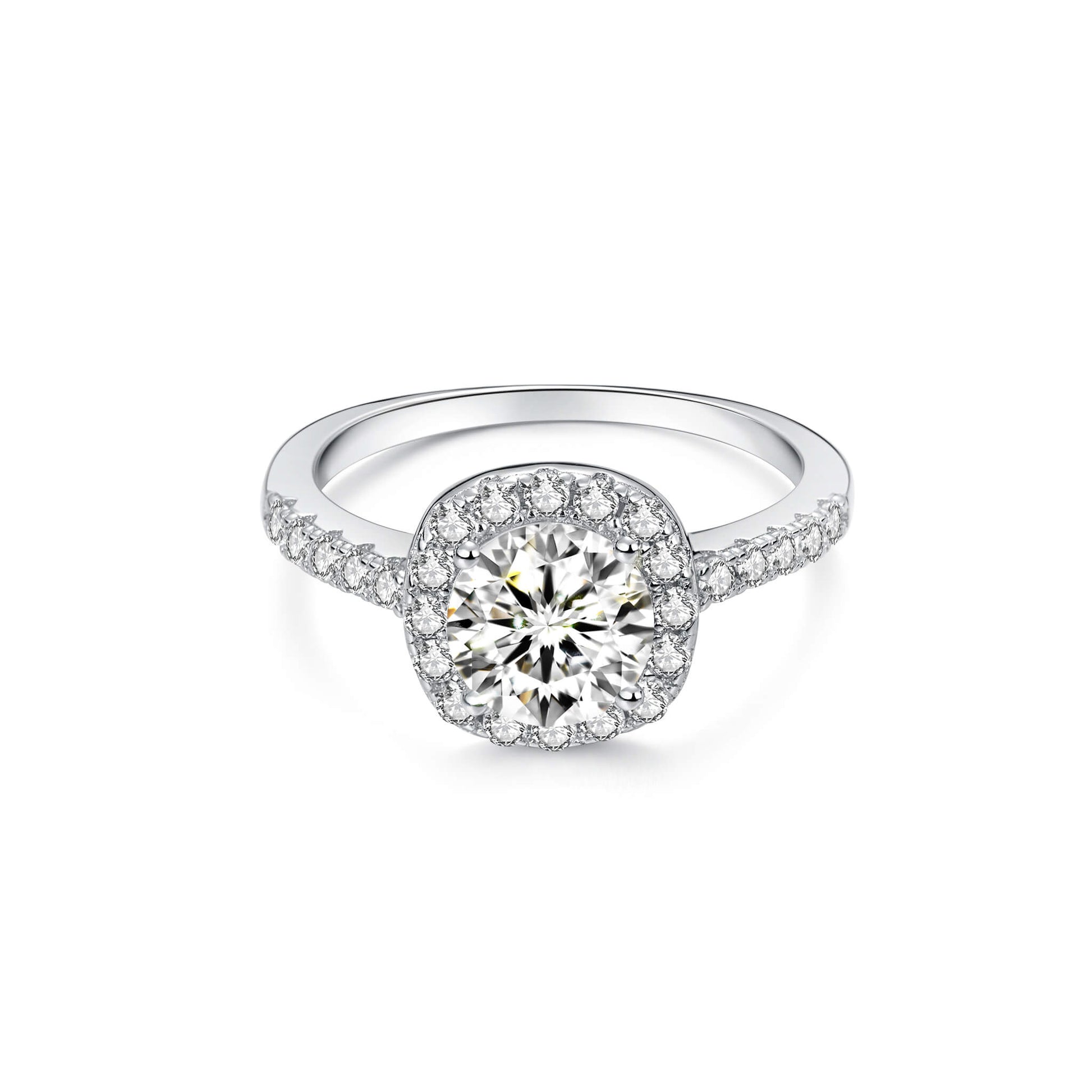 Halo Round Lab Diamond Ring in Platinum - Neoshine