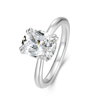 Hidden Halo Radiant Lab Diamond Ring in Platinum - Neoshine