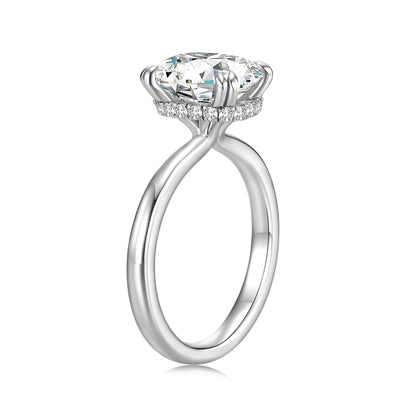 Hidden Halo Radiant Lab Diamond Ring in Platinum - Neoshine