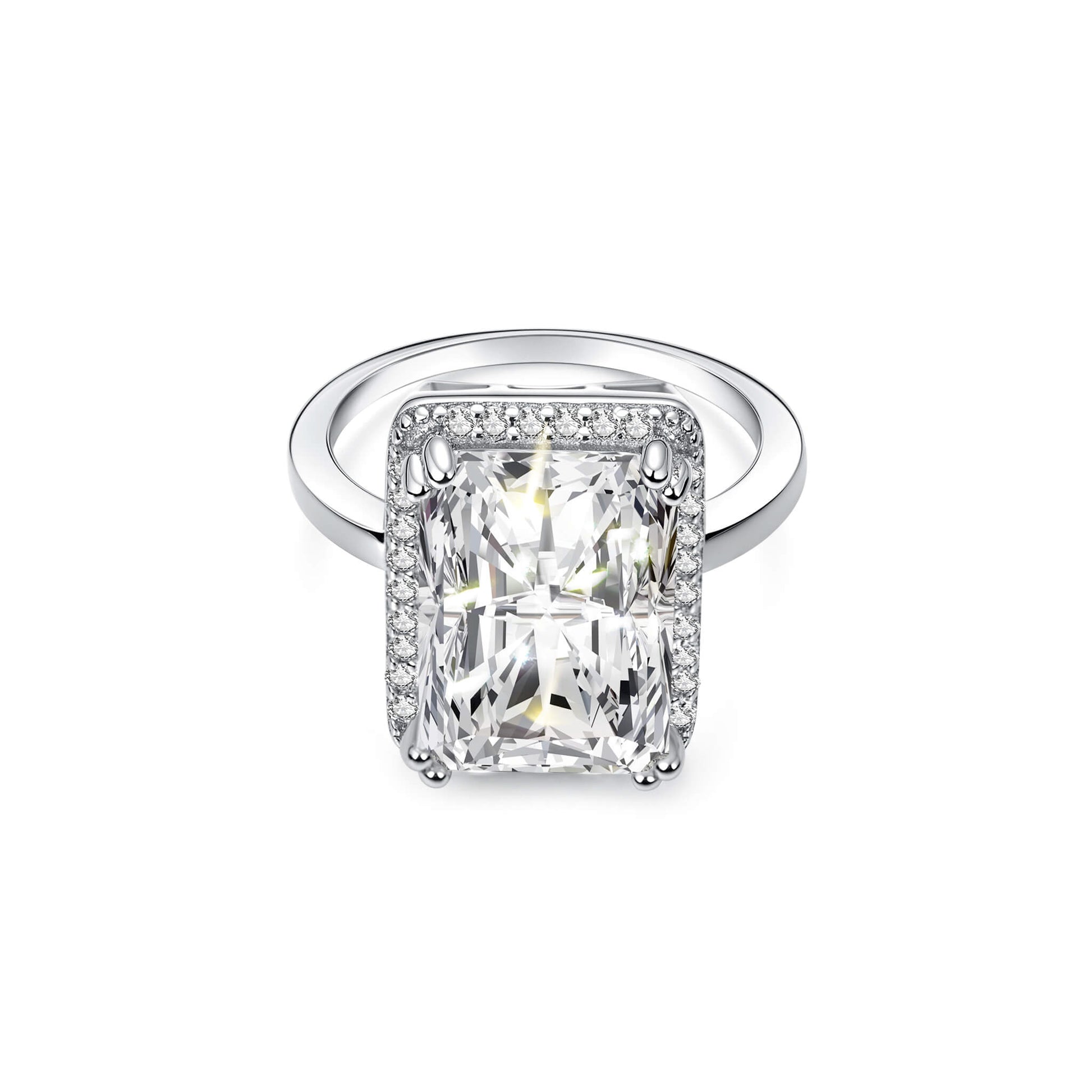 Halo Radiant Lab Diamond Ring in Platinum - Neoshine