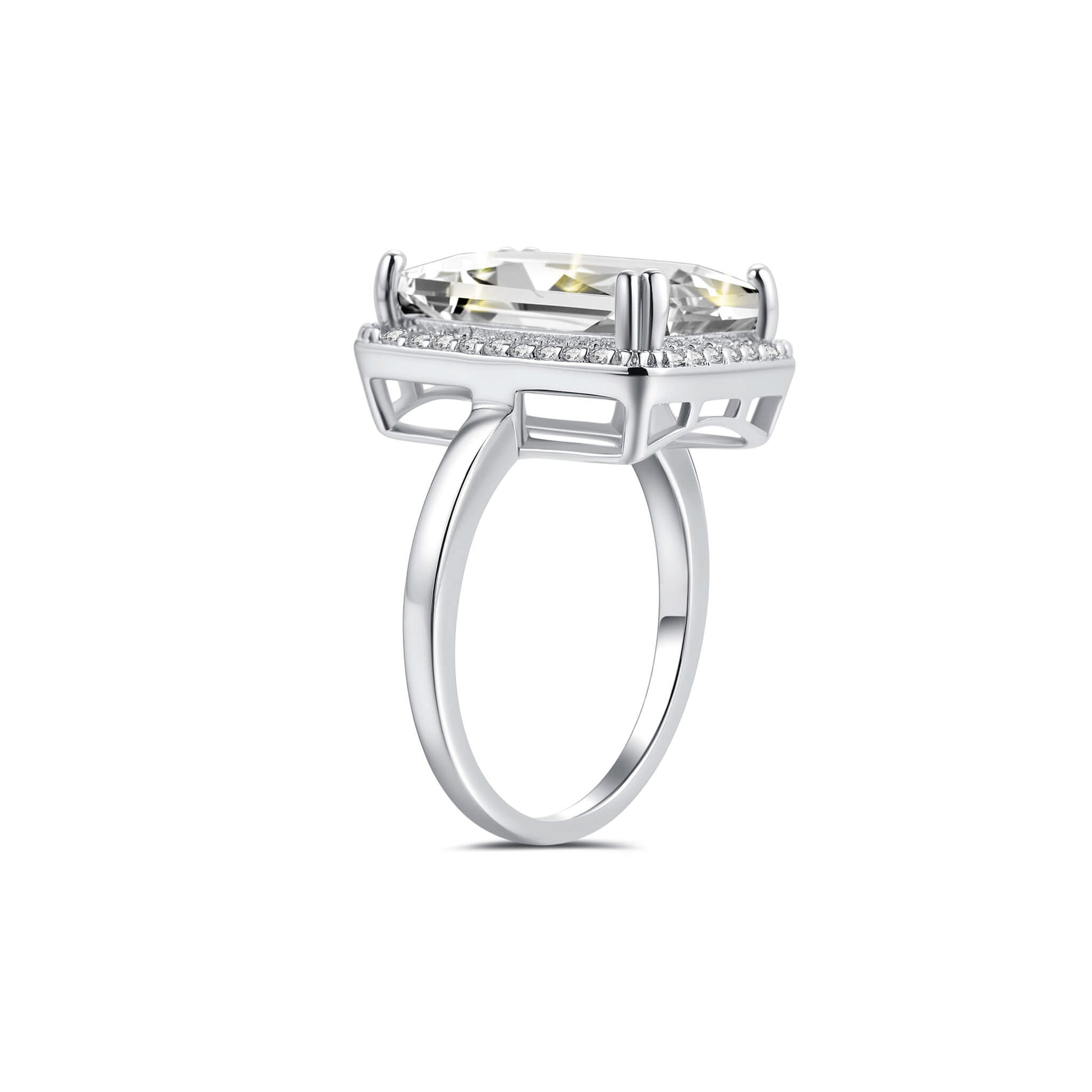 Halo Radiant Lab Diamond Ring in Platinum - Neoshine