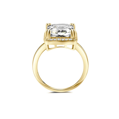 Halo Radiant Lab Diamond Ring in 18K Yellow Gold - Neoshine