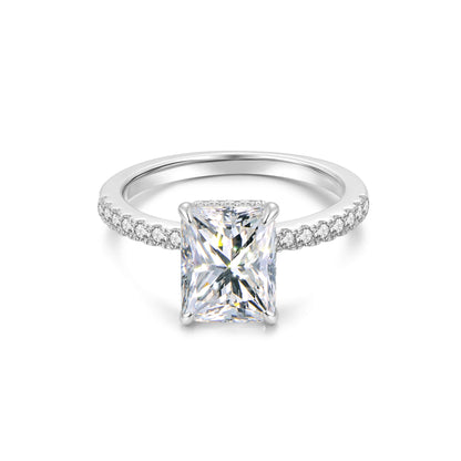 Hidden Halo Radiant Lab Diamond Ring in Platinum - Neoshine
