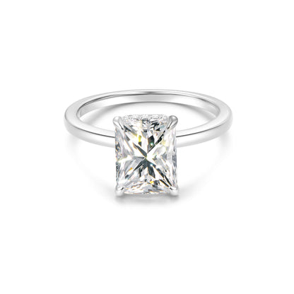 Hidden Halo Radiant Lab Diamond Ring in Platinum - Neoshine