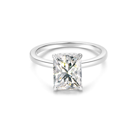 Hidden Halo Radiant Lab Diamond Ring in Platinum - Neoshine