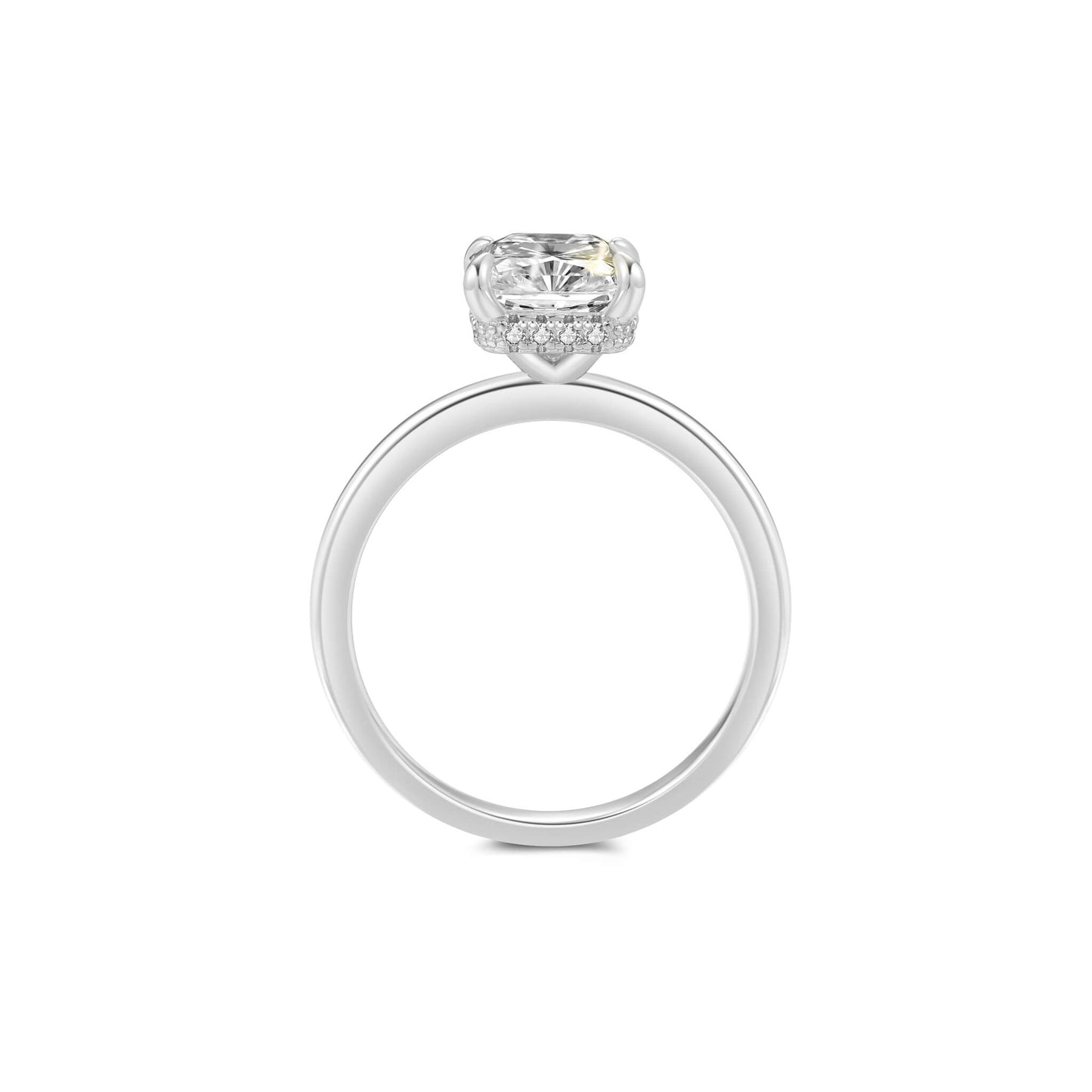 Hidden Halo Radiant Lab Diamond Ring in Platinum - Neoshine