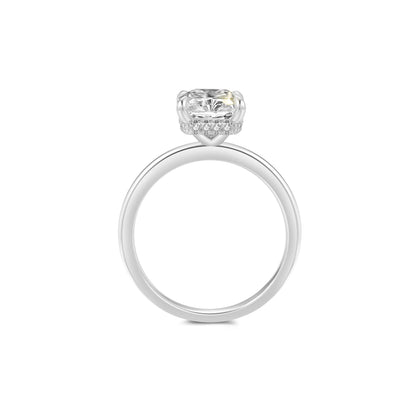 Hidden Halo Radiant Lab Diamond Ring in Platinum - Neoshine