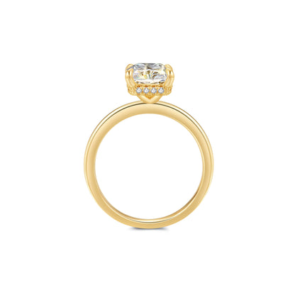Hidden Halo Radiant Lab Diamond Ring in 18K Yellow Gold - Neoshine
