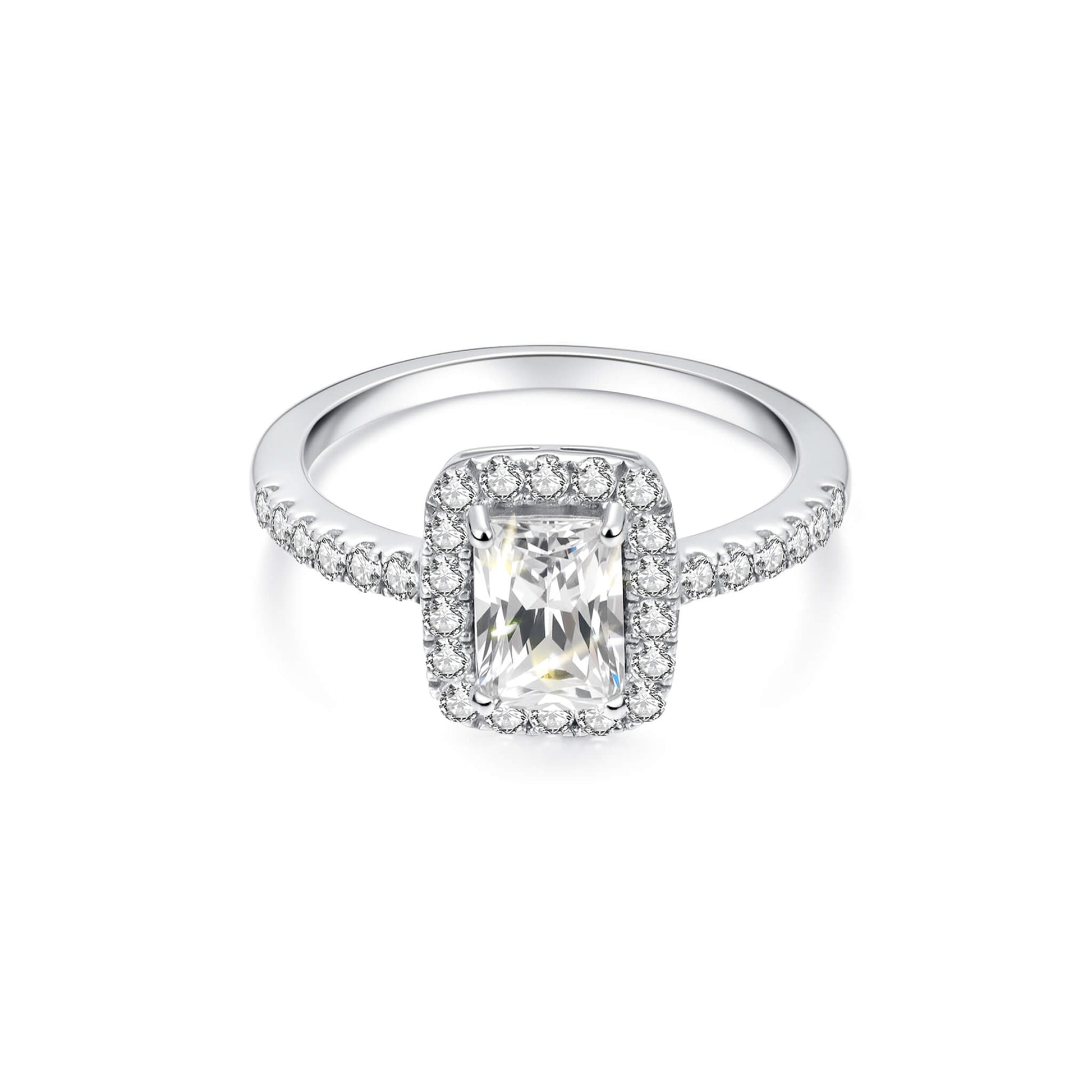 Hidden Halo Radiant Lab Diamond Ring in Platinum - Neoshine