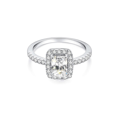Hidden Halo Radiant Lab Diamond Ring in Platinum - Neoshine