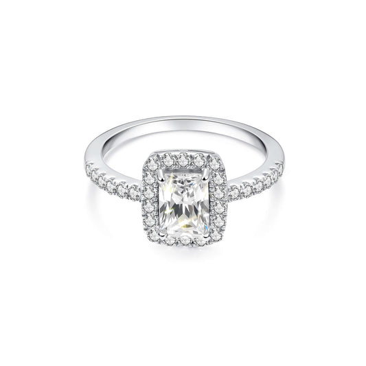 Hidden Halo Radiant Lab Diamond Ring in Platinum - Neoshine