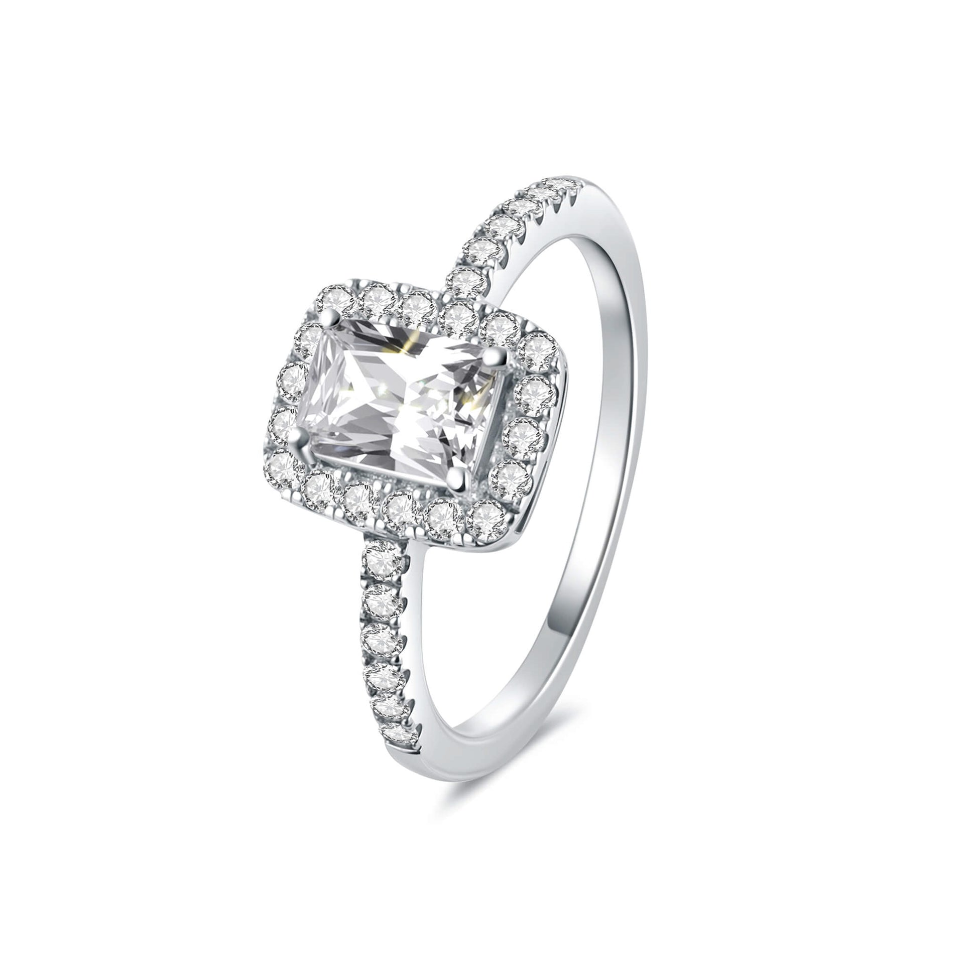 Hidden Halo Radiant Lab Diamond Ring in Platinum - Neoshine