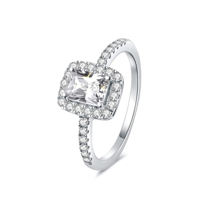 Hidden Halo Radiant Lab Diamond Ring in Platinum - Neoshine