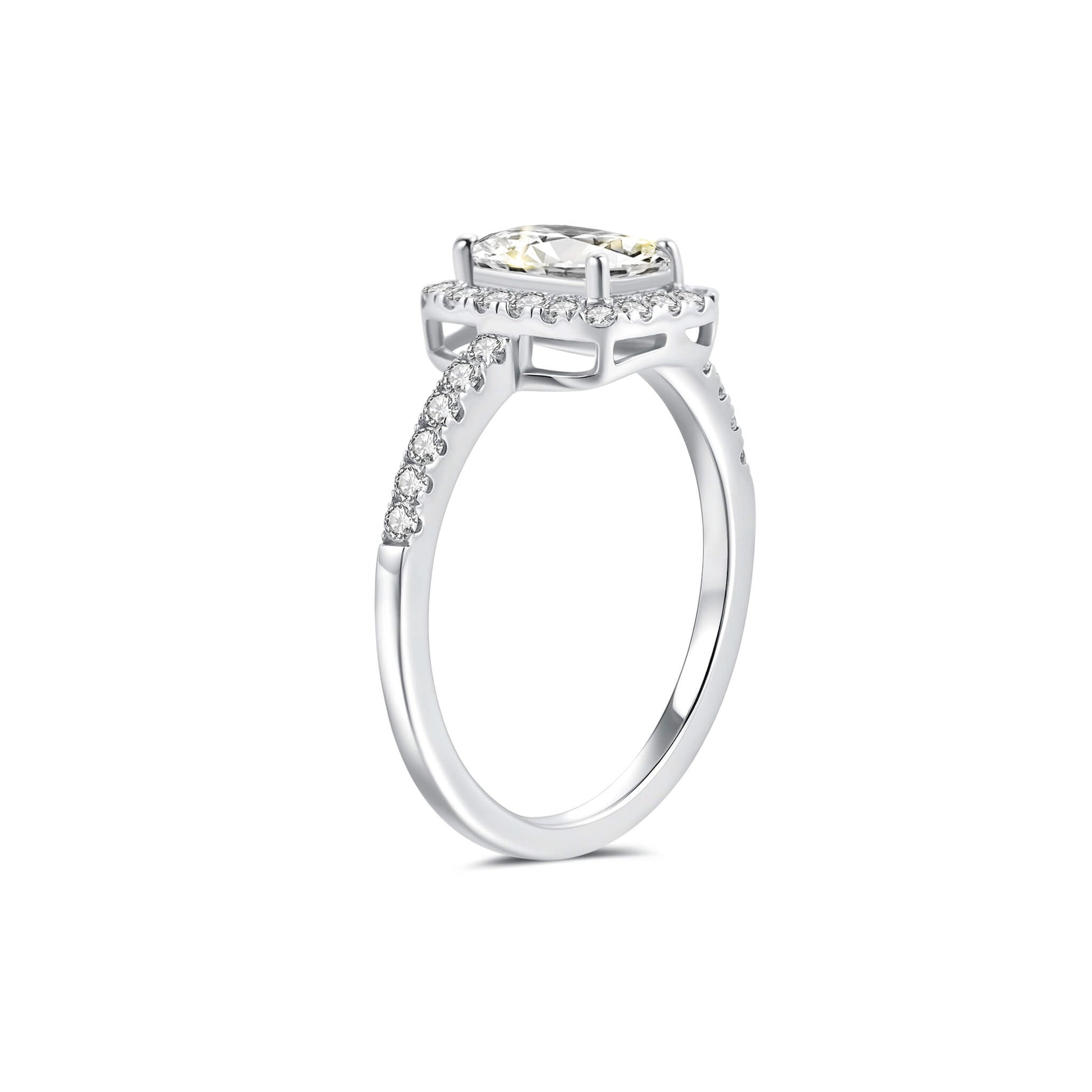 Hidden Halo Radiant Lab Diamond Ring in Platinum - Neoshine