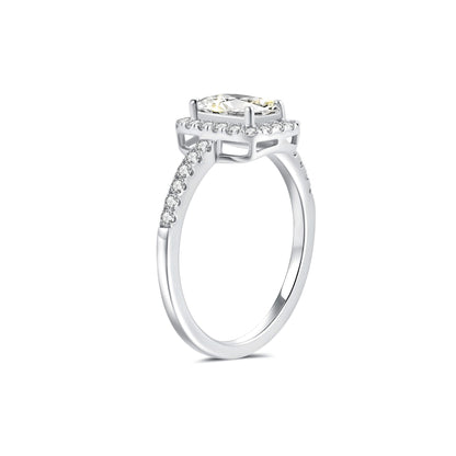 Hidden Halo Radiant Lab Diamond Ring in Platinum - Neoshine