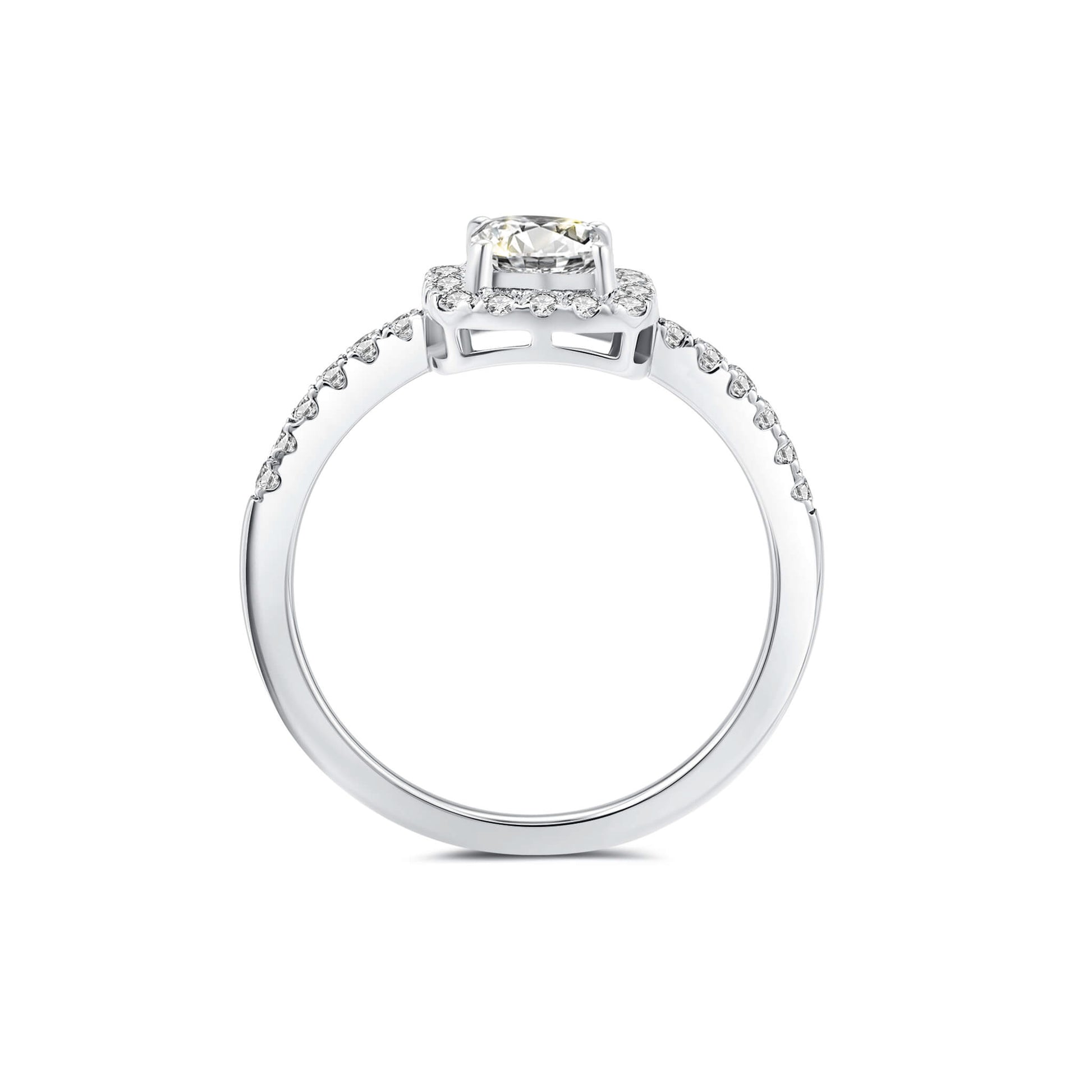 Hidden Halo Radiant Lab Diamond Ring in Platinum - Neoshine