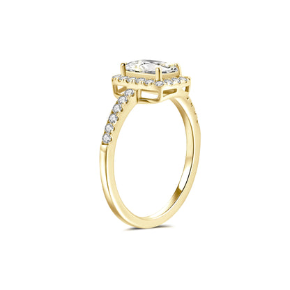 Hidden Halo Radiant Lab Diamond Ring in 18K Yellow Gold - Neoshine