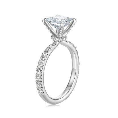 Solitaire Princess Lab Diamond Ring in 18K White Gold - Neoshine