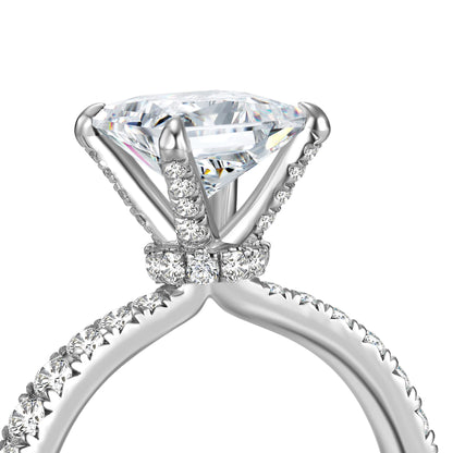 Solitaire Princess Lab Diamond Ring in 18K White Gold - Neoshine