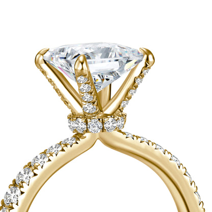 Solitaire Princess Lab Diamond Ring in 14K Yellow Gold - Neoshine