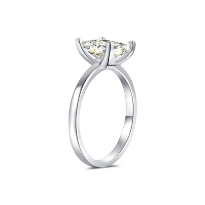 Solitaire Princess Lab Diamond Ring in Platinum - Neoshine