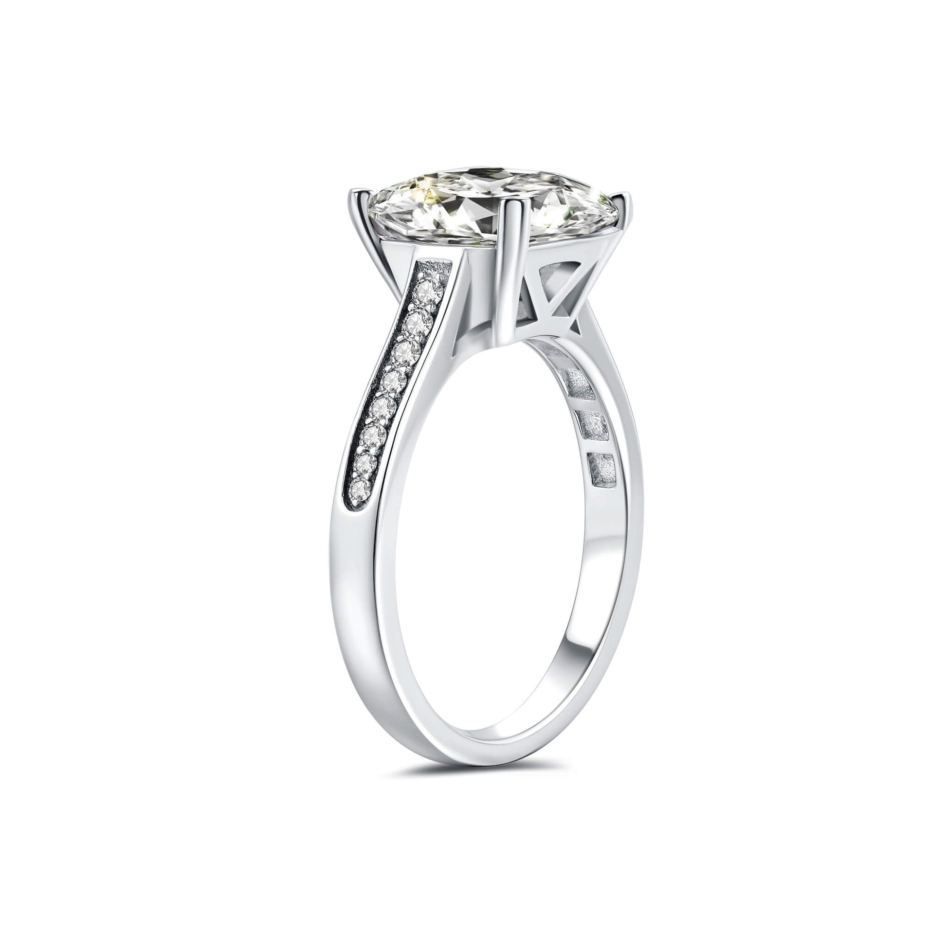 Solitaire Princess Lab Diamond Ring in Platinum - Neoshine