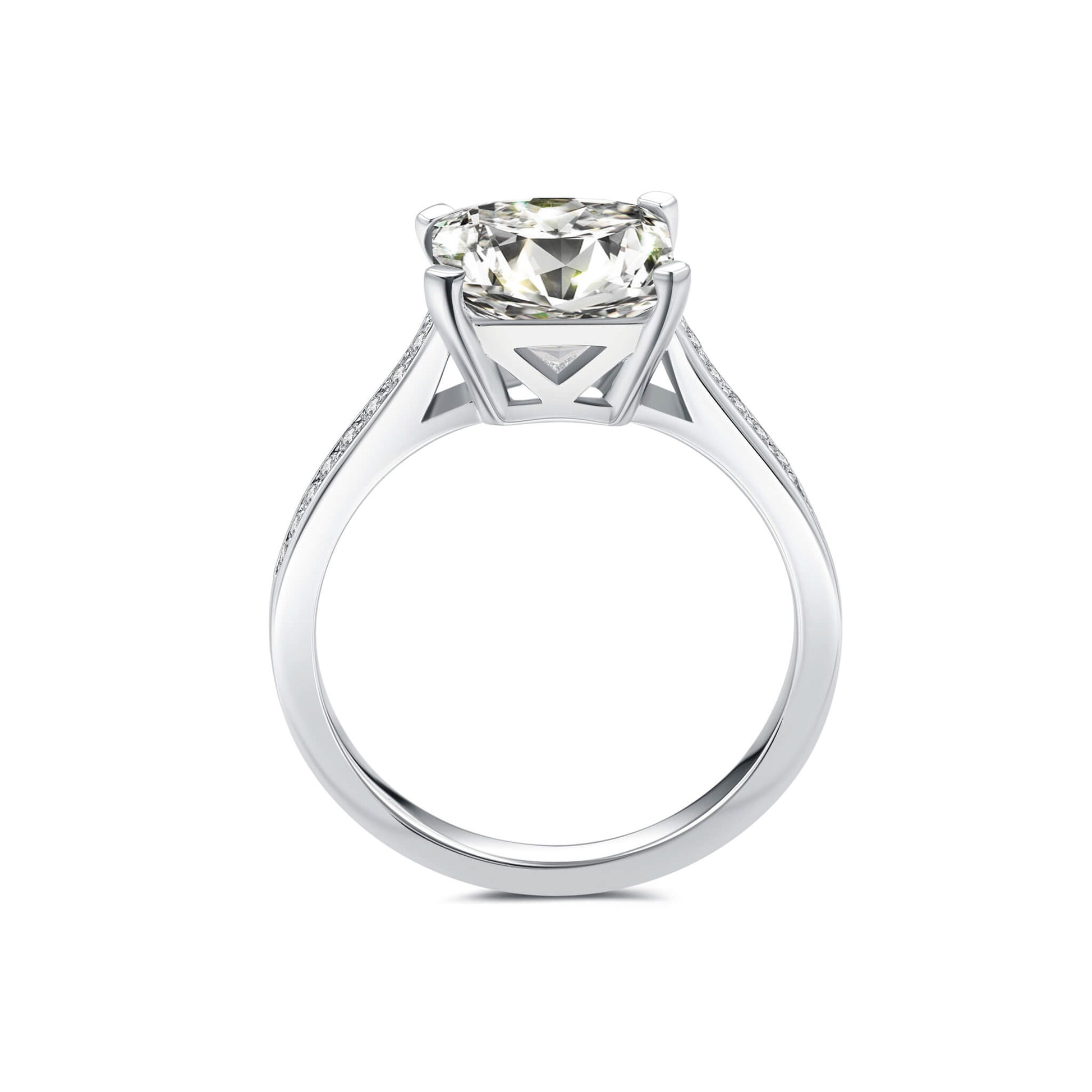 Solitaire Princess Lab Diamond Ring in Platinum - Neoshine