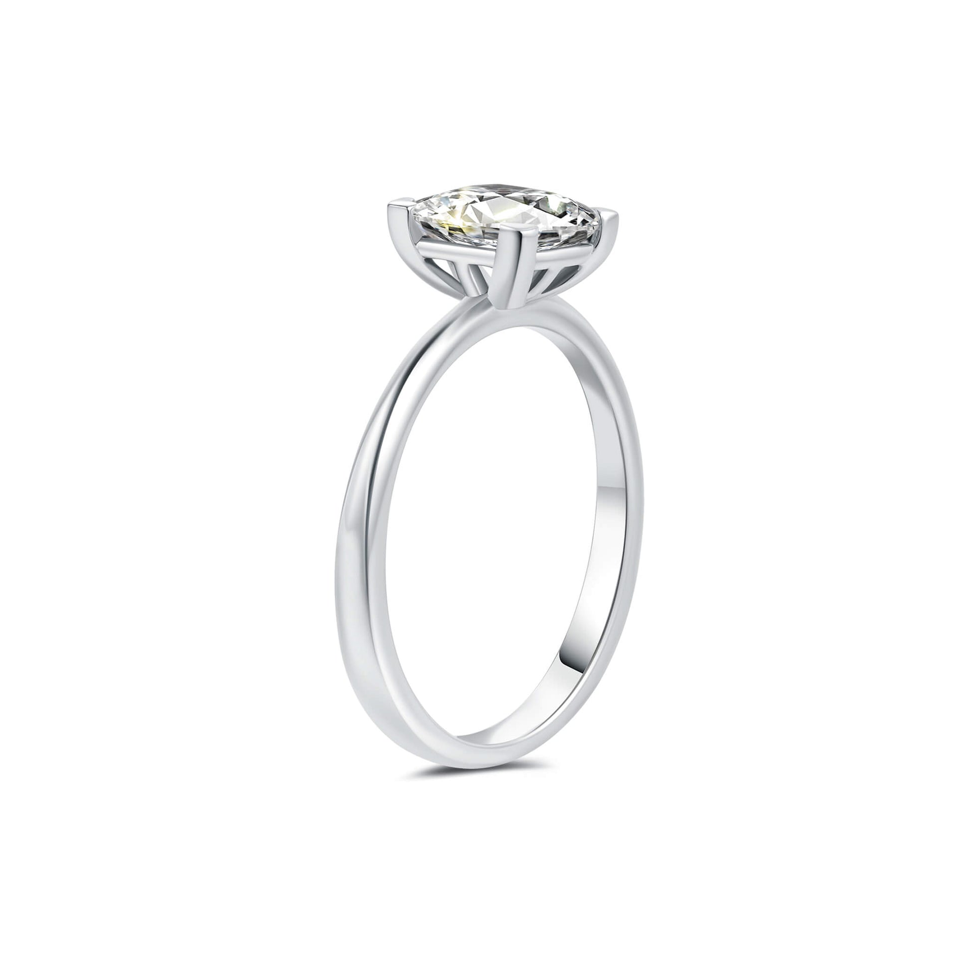 Solitaire Princess Lab Diamond Ring Platinum - Neoshine