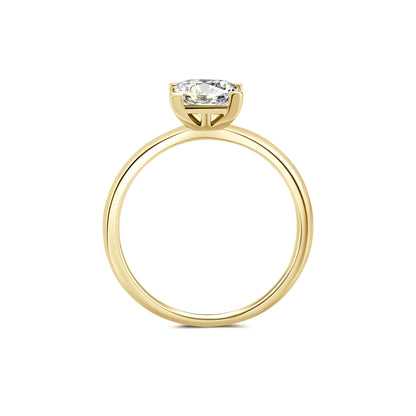 Solitaire Princess Lab Diamond Ring 18K Yellow Gold - Neoshine