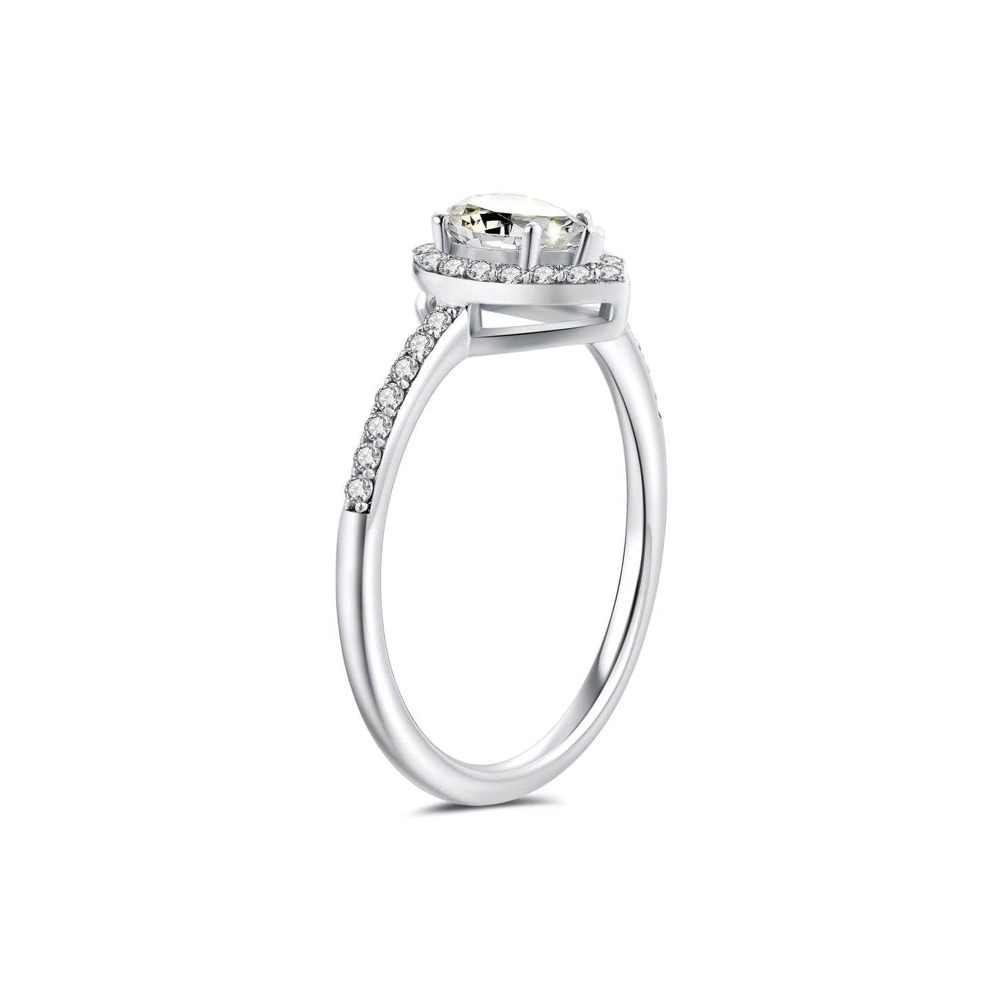 Halo Pear Lab Diamond Ring with Pave Platinum - Neoshine