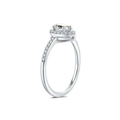 Halo Pear Lab Diamond Ring with Pave Platinum - Neoshine