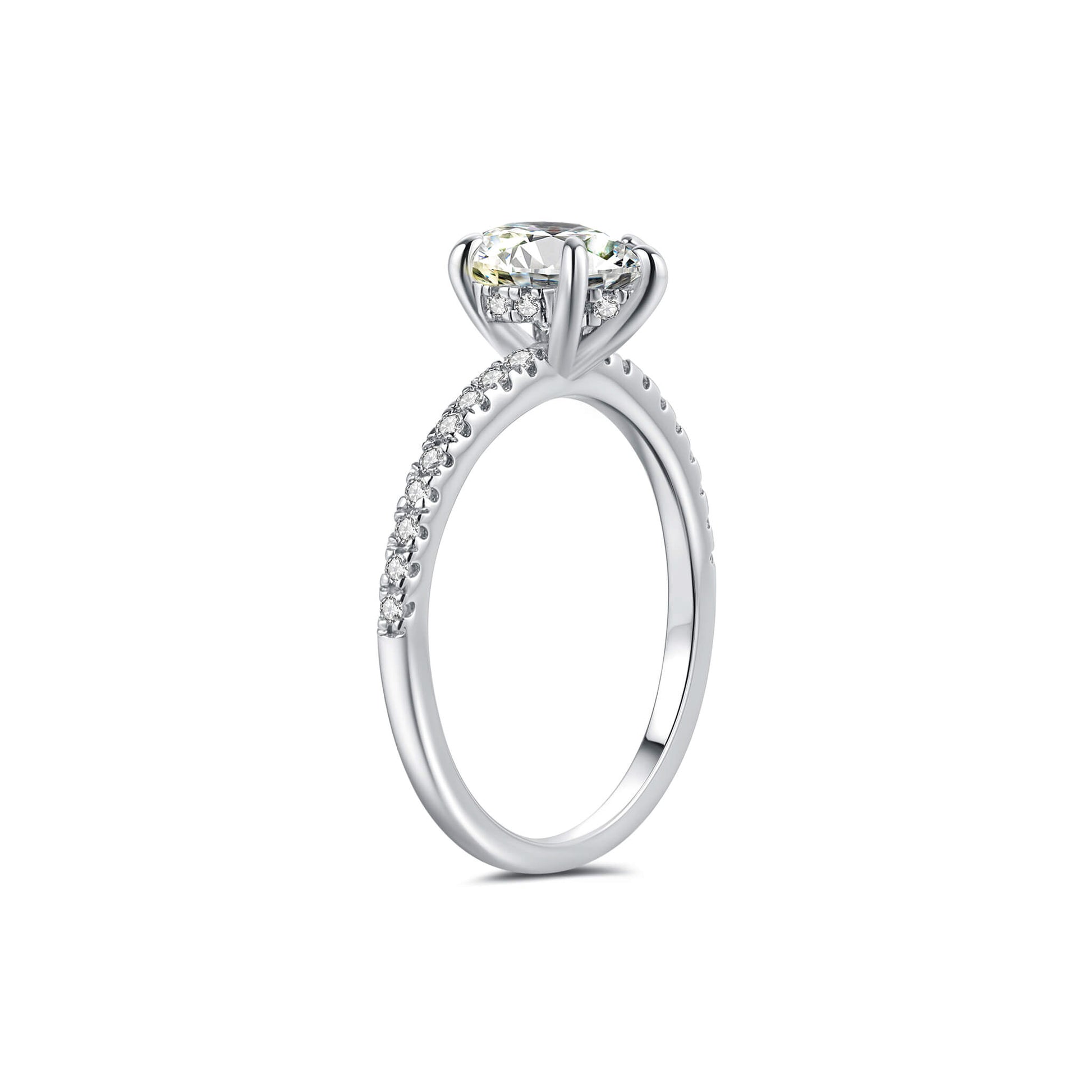 Hidden Halo Pear Lab Diamond Ring with Pave Platinum - Neoshine