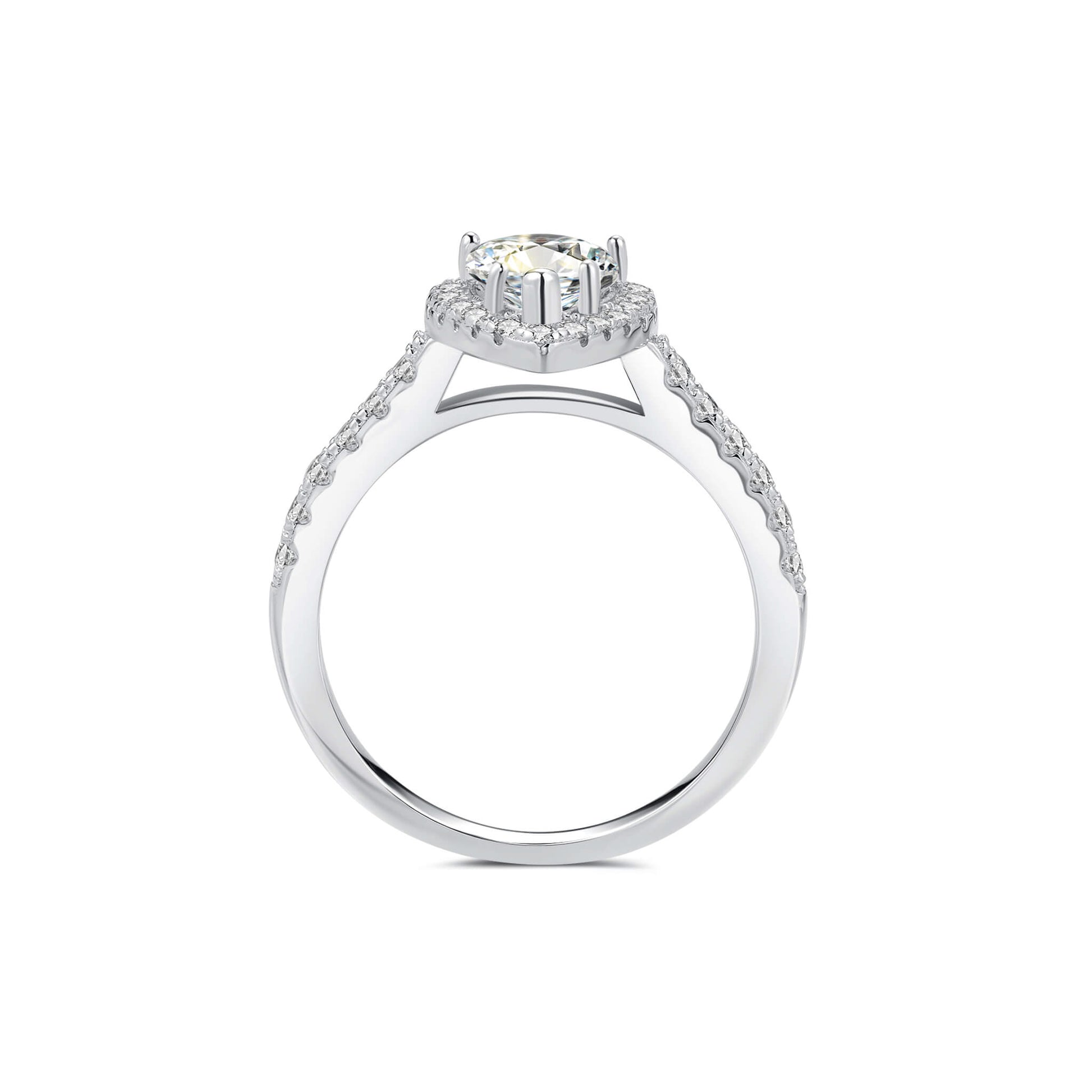 Halo Pear Lab Diamond Ring with Pave Platinum - Neoshine